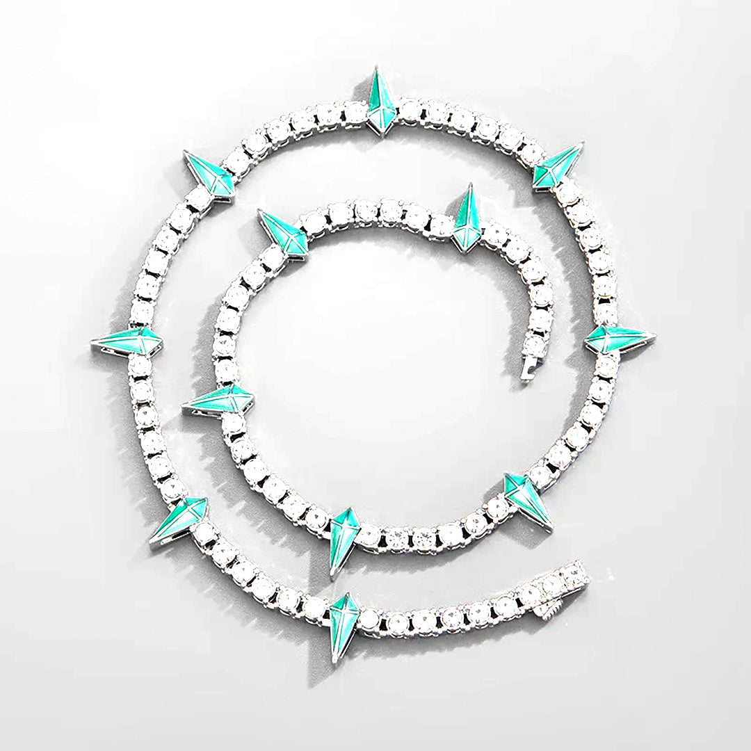 Dripping Colorful Bling Tennis Cuban Chain