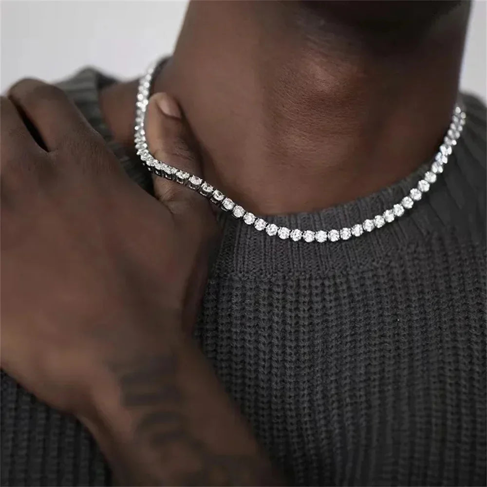 4mm Crystal Rhinestone Cuban Chain