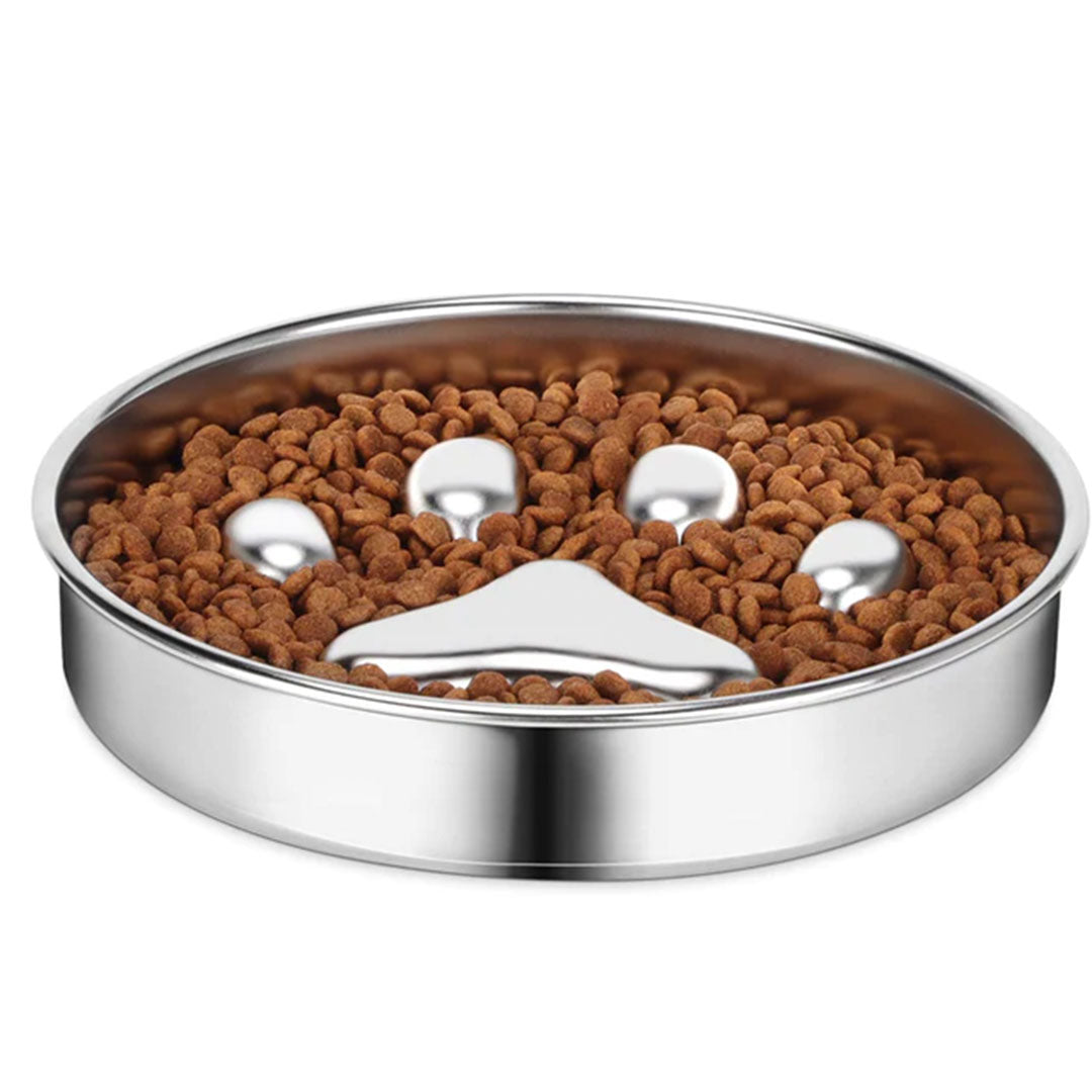 Slow Eating Stainless Steel Dog Bowl for Safe Feeding