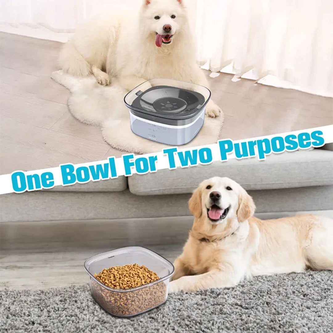 2-in-1 Slow Drinking Pet Bowl Feeder