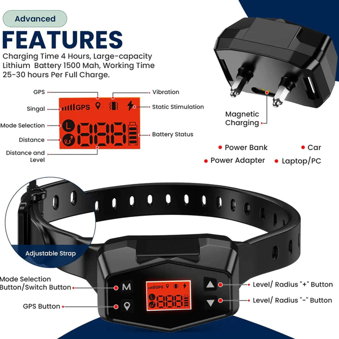 GPS Wireless Dog Fence Collar Containment System