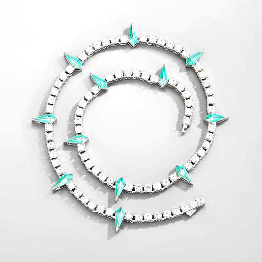 Dripping Colorful Bling Tennis Cuban Chain