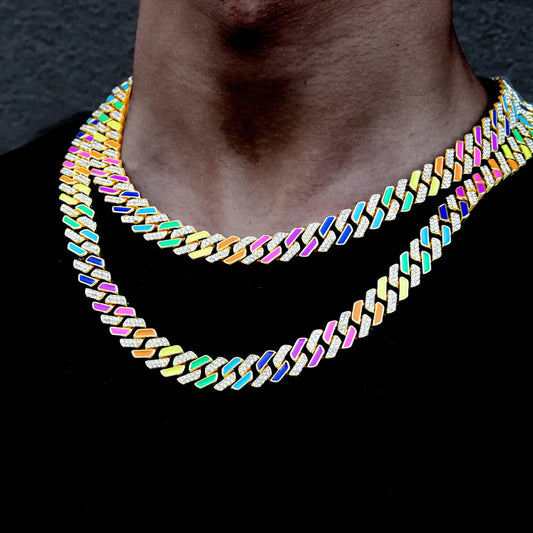 13mm Colorful Miami Cuban Link Chain