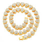 Heart Shape Charming Rhinestone Cuban Link Chain